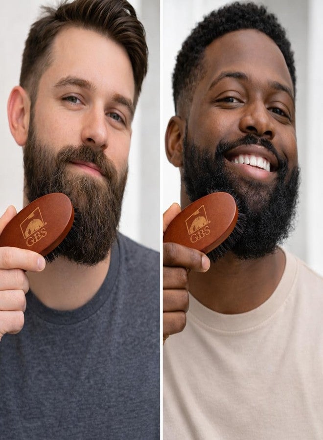 G.B.S 100% Natural Boar Bristles Beard Brush - Small Travel Size with Ergonomically Designed Wood Handle - Professional Beard and Mustache Grooming Softens and Untangles Your Beard (3) - Image 3